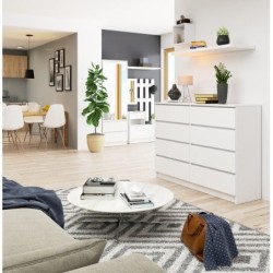 KOMODA K140 8 SZUFLAD BIAŁA