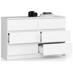 KOMODA K120 6 SZUFLAD BIAŁA