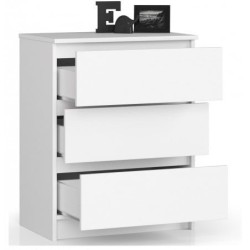 KOMODA K 60cm 3 SZUFLADY BIAŁA
