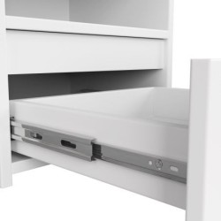 Niska szafka nocna 40 cm biała z 1 szufladą i 1 półką