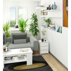 Komoda do salonu 40 cm biała z 3 szufladami