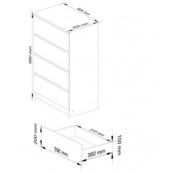KOMODA K60 4 SZUFLADY SONOMA