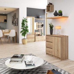 Komoda JERRY 80 cm z drzwiami i szufladami do salonu kolor dąb sonoma