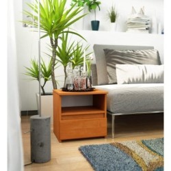 Niska szafka nocna 40 cm olcha z 1 szufladą i 1 półką