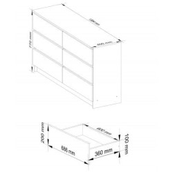 KOMODA K140 6 SZUFLAD DĄB SONOMA