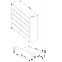 KOMODA K140 10 SZUFLAD BIAŁA