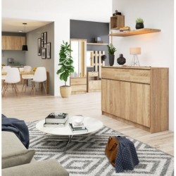 Szafka 140cm z drzwiami i szufladami w kolorze dąb sonoma