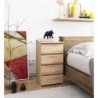 Pojemna komoda do salonu 40 cm dąb sonoma z 4 szufladami
