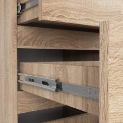 Pojemna komoda do salonu 40 cm dąb sonoma z 4 szufladami