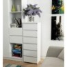 Pojemna komoda do salonu 40 cm biała z 6 szufladami