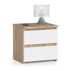 SZAFKA NOCNA CL2 40cm Z SZUFLADAMI DĄB SONOMA / BIAŁA