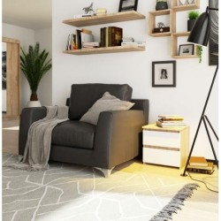 SZAFKA NOCNA CL2 40cm Z SZUFLADAMI DĄB SONOMA / BIAŁA