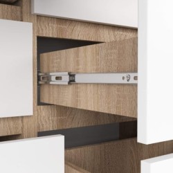 KOMODA K120 8 SZUFLAD SONOMA / BIAŁA