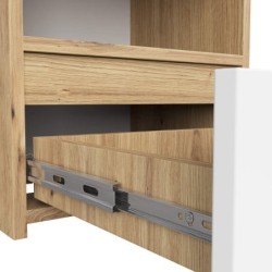 Niska szafka nocna 40 cm dąb artisan biała z 1 szufladą i 1 półką