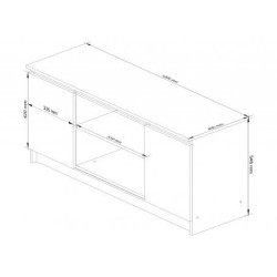 KOMODA RTV K120 2 DRZWI 1 PÓŁKA WENGE