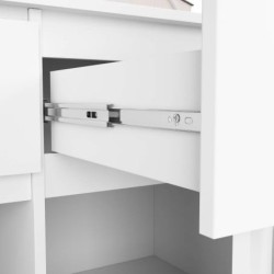 Szafka 140cm z drzwiami i szufladami w kolorze białym.