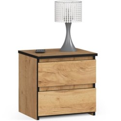 Niska szafka nocna 40 cm dąb craft z 2 szufladami