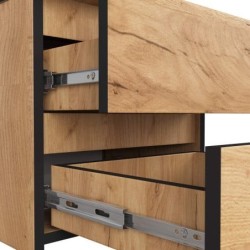 Niska szafka nocna 40 cm dąb craft z 2 szufladami