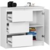 Komoda JERRY 80 cm z drzwiami i szufladami do salonu kolor biały