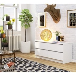 Duża komoda 120 cm 4 szuflad kolor biały