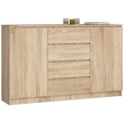 KOMODA K160 2 DRZWI 4 SZUFLADY DĄB SONOMA