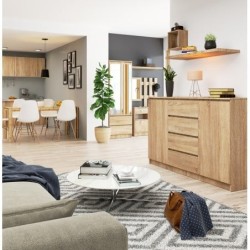 KOMODA K160 2 DRZWI 4 SZUFLADY DĄB SONOMA