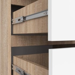 KOMODA K60 4 SZUFLADY MIX KOLORÓW KORPUS SONOMA / FRONTY BIAŁE