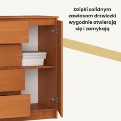 KOMODA K140 2 DRZWI 4 SZUFLADY OLCHA