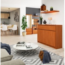 Komoda w kolorze olcha 138cm z 3 drzwiami i 3 szufladami