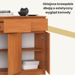 Komoda w kolorze olcha 138cm z 3 drzwiami i 3 szufladami