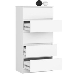 KOMODA K60 5 SZUFLAD KOLOR BIAŁY