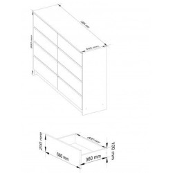 KOMODA K140 8 SZUFLAD BIAŁA